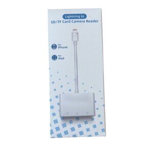Lightning to SD/TF Card Camera Reader for iPhone and iPad - White